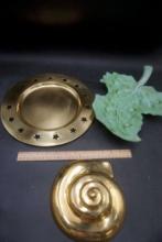 Star Plate, Leaf Tray & Brass Shell
