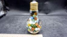 Light Bulb Jar W/ Marbles (At Least One Uranium Marble)