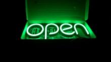 Green Neon Sign & Open/Close Sign