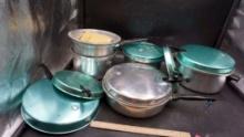 Aluminum Cookware From Mirror - Antique-Teal W/ Lids