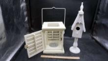 Shutter Candle Holder & Wooden Bird House