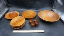 Wooden Bowl, Egg Holders & Plates