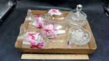 Flower Wine Glasses, Glass Candy Dishes