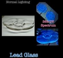 2  Duncan & Miller Canterbury Heavy Pressed Lead Plates - Very Uv Reactive Like Uranium Glass - Adds
