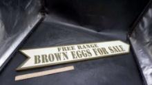 Wooden Free Range Eggs Sign