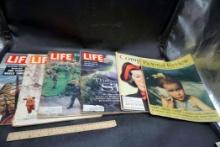 Life Magazines & 2 Novels