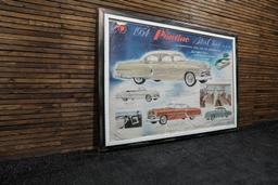 1954 Pontiac Dealership Showroom Poster - Framed