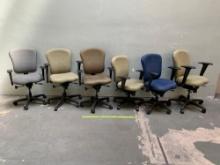 6pcs - Rolling Office / Desk Chairs with Arm Rest