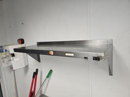 Stainless steel wall mounted shelves 3' x 1'