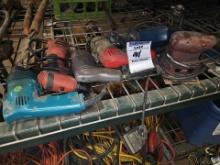Assorted electric drills and tools