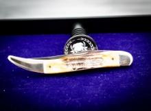 Case model 6.510098$$, bone stag jigged handle, Large Texas toothpick, vintage jig