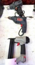 Lot of Porter Cable Brad Nailer, 3/8 Skill Drill, and Black and Decker Heat Gun