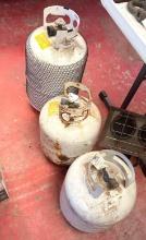 Lot of 3 Propane Bottles and Heater