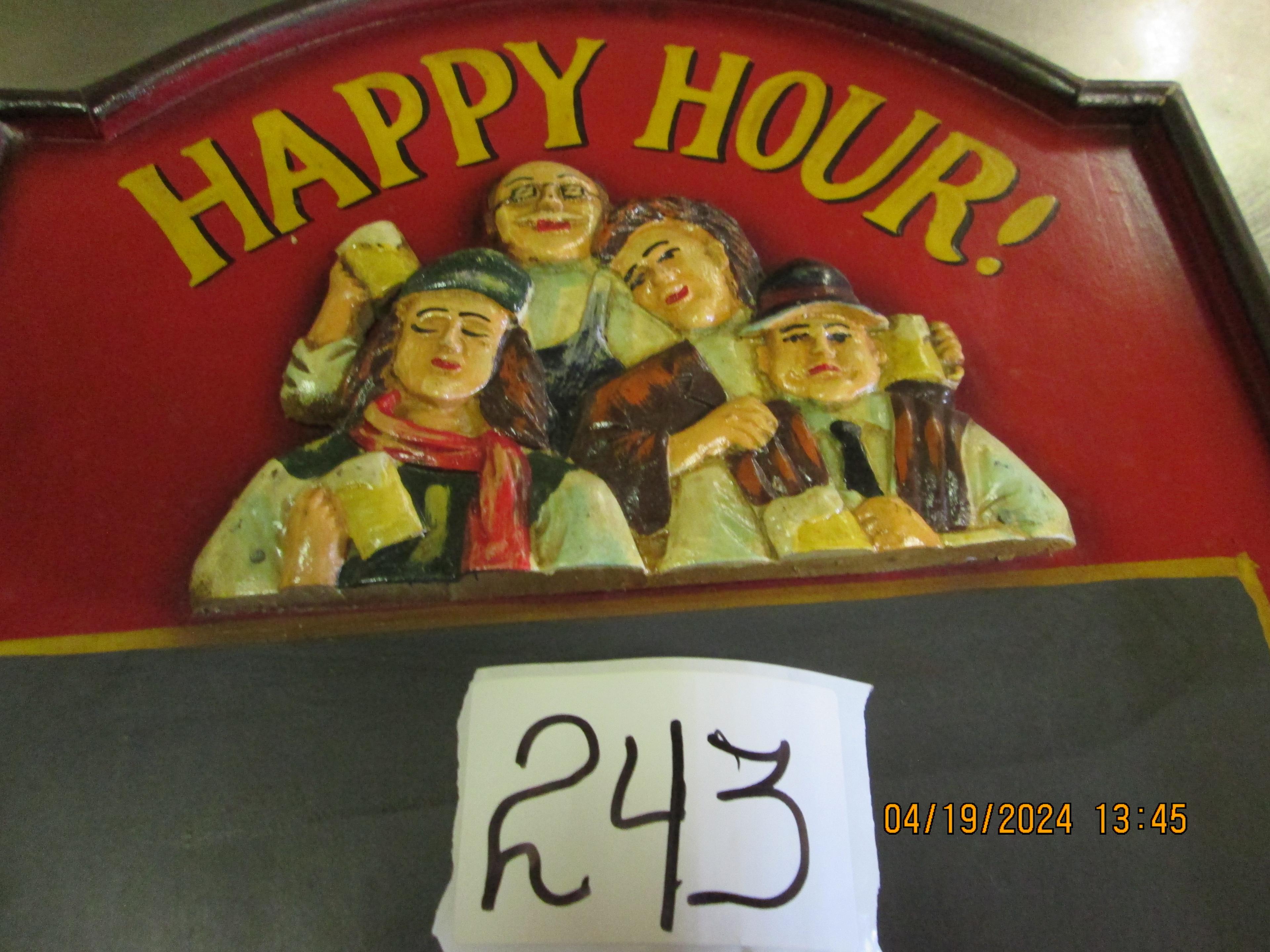raised happy hour menu board