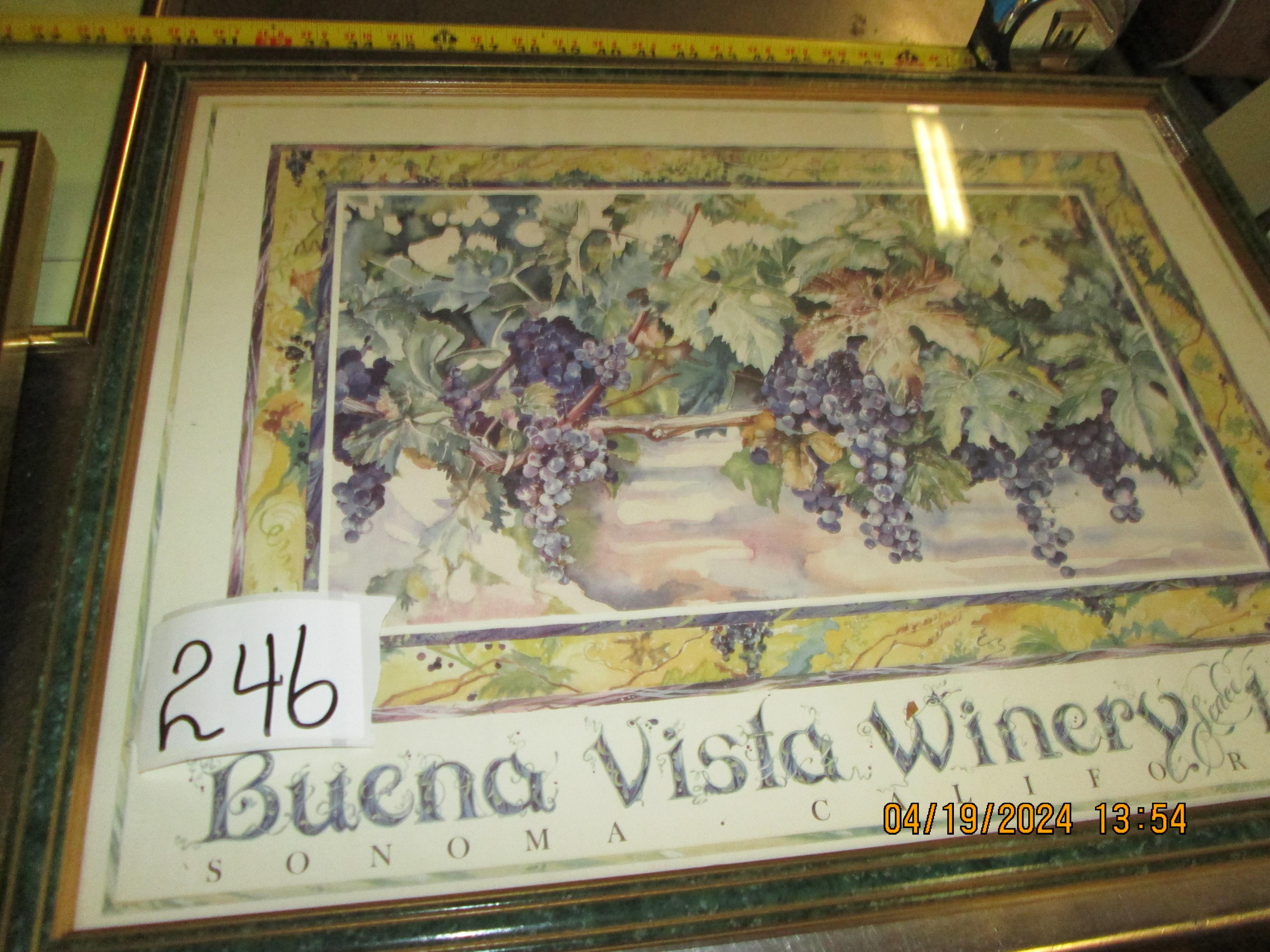 3 framed wine related wall hanging