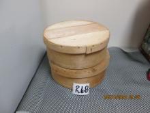 2 round wooden cheese boxes