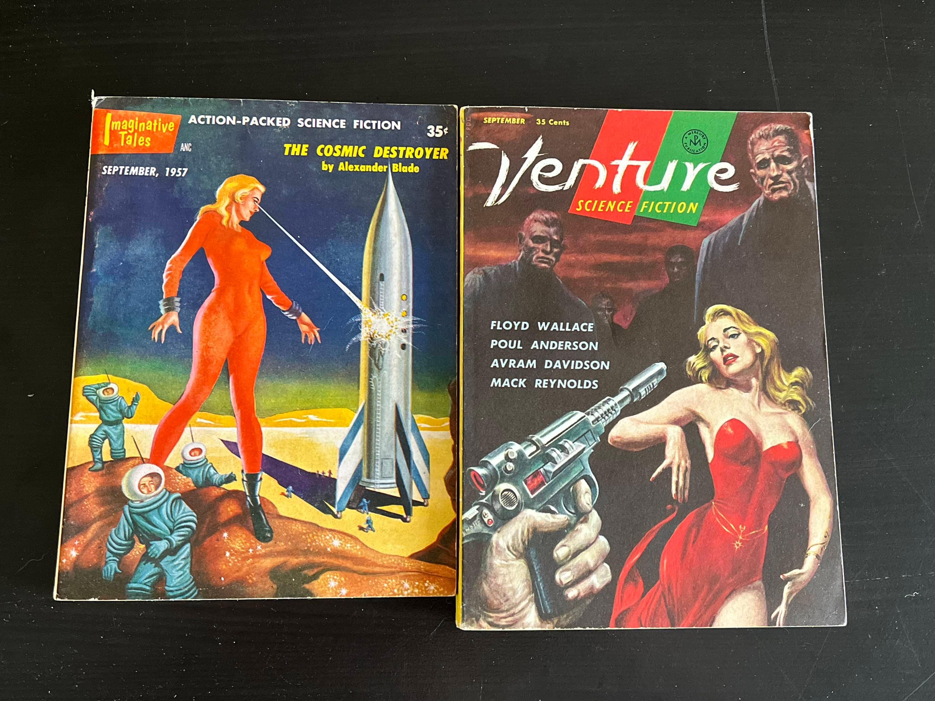 Group of (2) 1957 Pulps with Pin-Up Covers