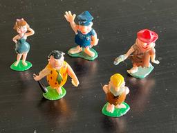 (5) 1960's Marx Flintstone Tinykins Figures