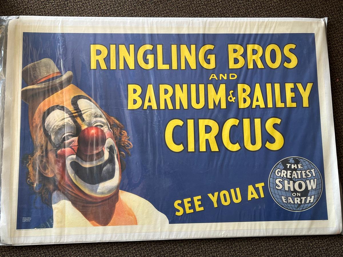 1940's Linen-Backed Ringling Bros. Circus Poster