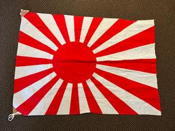 Vintage Japanese Rising Sun WWII Style Flag