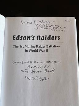 Ltd. Ed. USMC Signed "Edson's Raiders" Hardcover Book