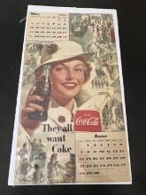 Korean War Coca-Cola U.S. Army WAC Calendar Page/Poster