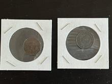 Civil War 1864 and 1865 2 Cent U.S. Coins