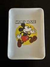 Rare Plastic Mickey Mouse Square Plate Made in Venezuela Walt Disney Productions Orinoco