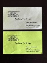Green Home Improvement Zachery Ty Bryan Business Card ABC TV With Logo abd Adress of the Production