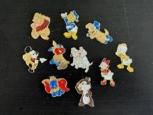10 Metal Disney Character Stickers Dumbo, Mickey, Donald, Daisy, Dale, Thumper, Scamp and more (Pain