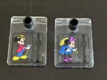 A Pair of Acrylic Desk Pen Holders Featuring Walt Disney World and Mickey and Minnie 1980s-1990s