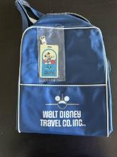 Vintage Walt Disney Travel Company Travel Bag 1981 With Mickey Mouse Eared Airplane Dark Blue and Wh