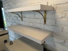 10"x30" White Wood Wall Shelves