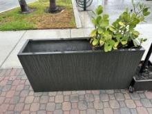 Black Plastic Outdoor Planter 60"W x 15"D x 30.5"H