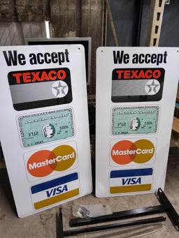Vintage Texaco Metal Credit Cards Sign