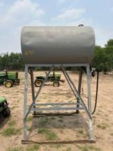 300 GALLON OVERHEAD FUEL TANK AND STAND WITH HOSE AND NOZZLE