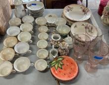 Tea Set, glasses, plates, bowls