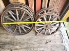 ANTIQUE WAGON - BUGGY WHEELS - PICK UP ONLY
