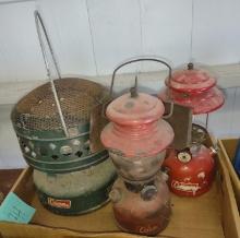 VINTAGE COLEMAN LANTERNS & HEATER "AS IS" - PICK UP ONLY