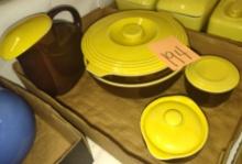 VINTAGE HALL COVERED DISHES & PITCHER - PICK UP ONLY