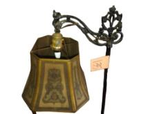 FLOOR LAMP with ART DECO PAINTED MESH SHADE  - PICK UP ONLY