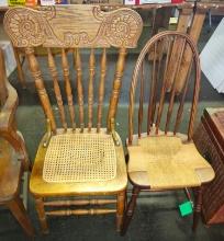 2 VINTAGE CHAIRS (Seat need repaired on larger chair)- PICK UP ONLY