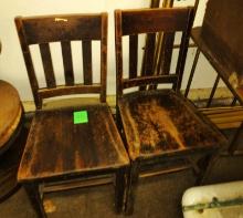PAIR OF VINTAGE WOODEN CHAIRS - PICK UP ONLY