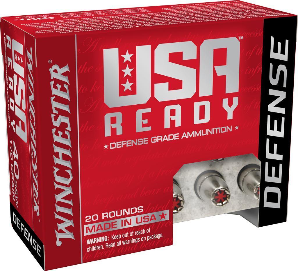 Winchester Ammo RED40HP USA Ready Defense 40 SW 155 gr Hollow Point HP 20 Bx