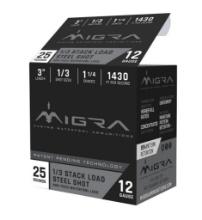 Migra Ammunitions M12S13 Combinational Hunting 12 Gauge 3 1 14 oz 13 Shot 25 Per Box 10 Cs