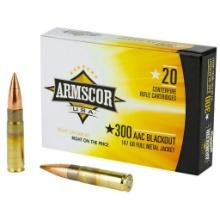 Armscor FAC300AAC1N USA Competition 300 Blackout 147 gr Full Metal Jacket FMJ 20 Per Box