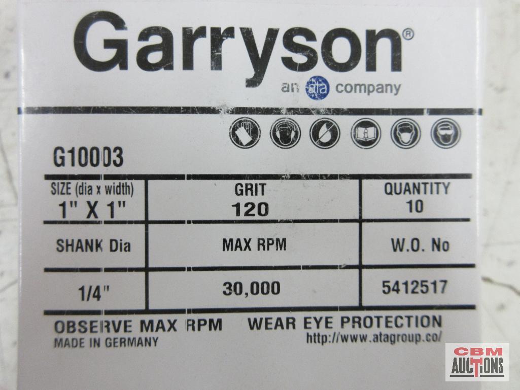 Garryson G10033 1" x 1", 120 Grit Flap Wheel Discs, 1/4" Shank - Qty: 10