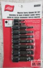 Lisle 60850 Master Triple Square Bit Set 9 Piece Triple Square (12 point) bits to Fit 4, 5 ,6 ,8,