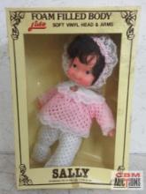 Lido Sally Doll, Foam Filled Body w/ Soft Vinyl Head & Arms - Pink/White Crochet Outfit...