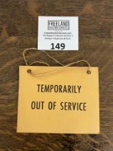 3 Slot Payphone Instruction card to hang on Transmitter "Temporarily Out of Service"